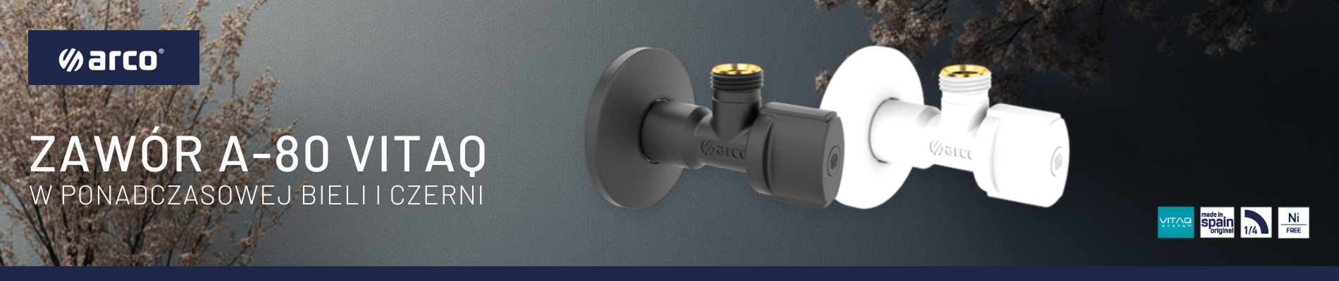 Zawór A-80 VITAQ w bieli i czerni