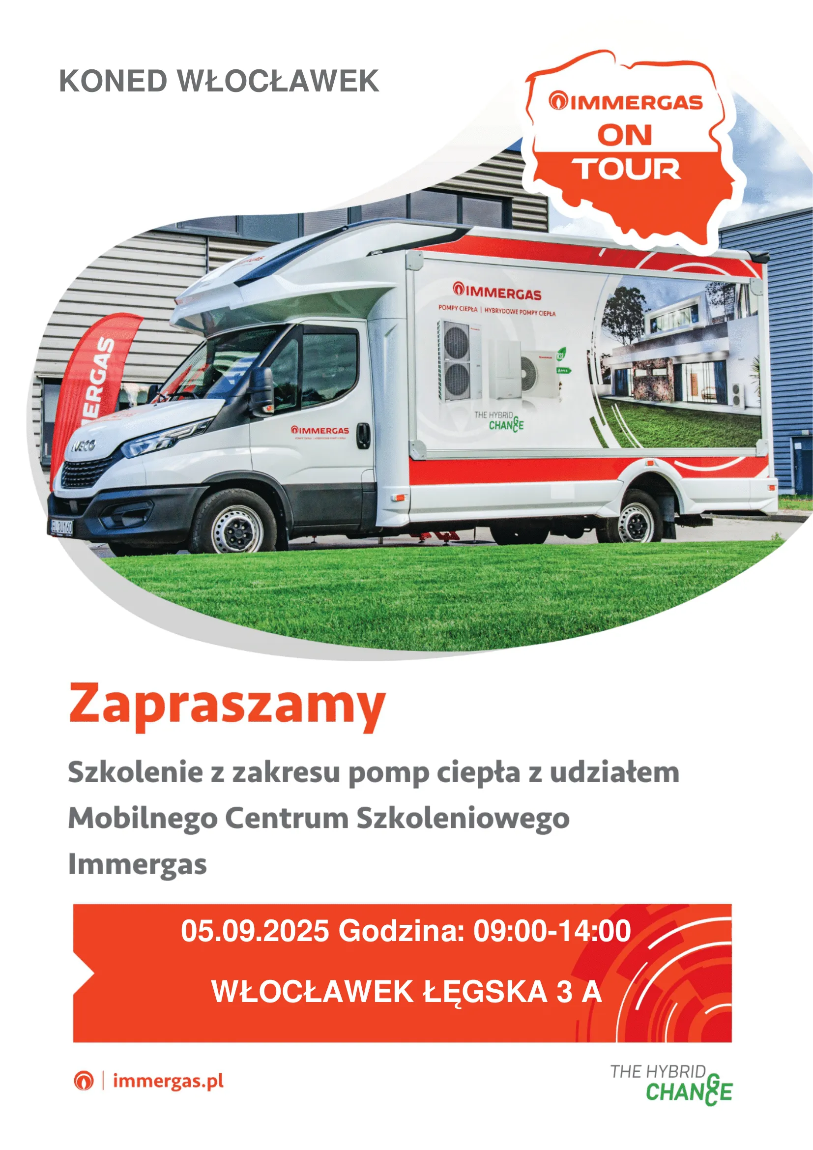 plakat szkolenia Immergas w Koned