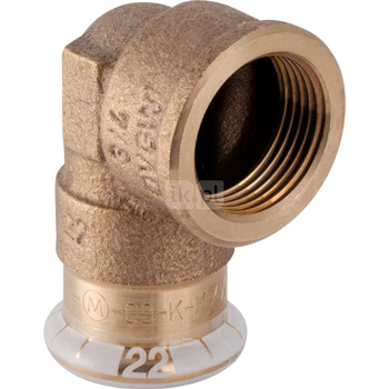 Kolano 90' GEBERIT Mapress Kupfer przejściowe, miedź, 3/8'' x 15 mm (GW x mufa zaprasowywana), (głębokość: 13 mm) z uszczelką