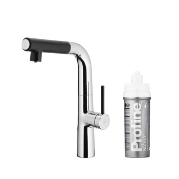 MUNGO BATERIA KUCHENNA Z FUNKCJĄ FILTRACJI WODY, CHROM / CZARNY + ZESTAW FILTRUJĄCY PROFINE SILVER S