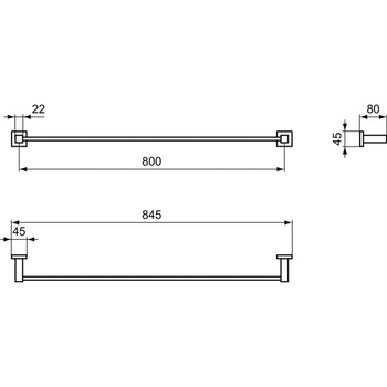 IOM Square poręcz na ręcznik, 80 cm