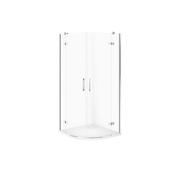 SET C624 KABINA CITY PÓŁOKR CHROM 90X90X195+TAKO SLIM BIAŁY WIR