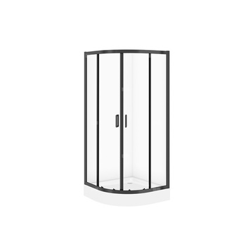 SET C707 KABINA ARTECO CZARNA PÓŁOKRĄGŁA 80X80X190 + BR TAKO 80X16 WIR