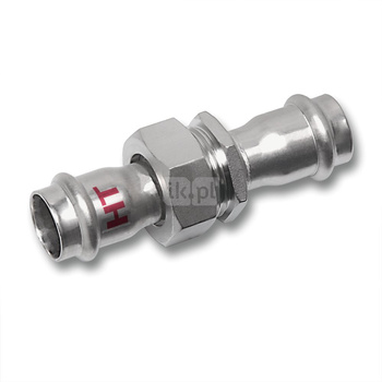 Śrubunek SANHA NiroSan Press Industry trzyczęściowy, stal nierdzewna, 18 mm (zw x zw)