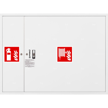 Hydrant DN 25 FIT zawieszany z miejscem na gaśnicę obok zwijadła, wąż 30 m, zamek patent, RAL 9003