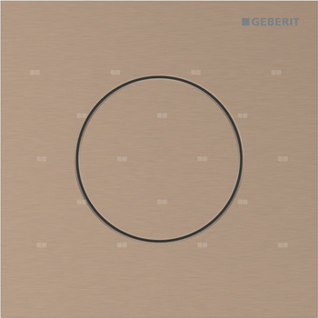 Przycisk uruchamiający Geberit typ 40 do systemu spłukiwania pisuarów z pneumatycznym uruchamianiem spłukiwania, okrągły: Czerwone złoto / Szczotkowany, powlekany easy-to-clean