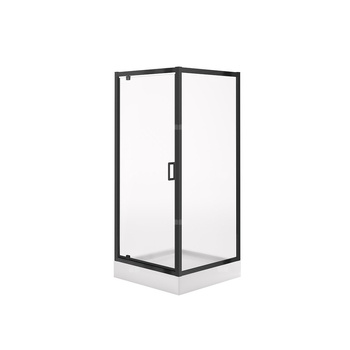 SET C703 KABINA ARTECO CZARNA KWADRAT 80X80X190 + BR TAKO 80X16 WIR