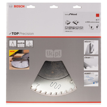 Tarcza pilarska Top Precision Best for Wood TOPPREC WOOD/T 315X30X3.2/2.2 48Z ATB