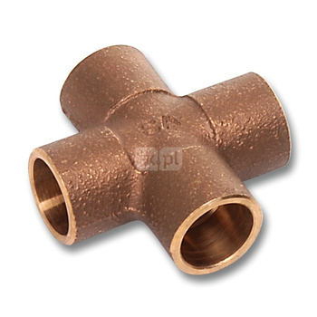 Czwórnik SANHA 4180 brąz 28 mm, lut wewnętrzny x lut wewnętrzny x lut wewnętrzny x lut wewnętrzny