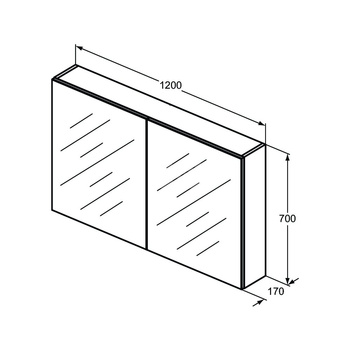 M+L SZAFKA Z LUST. NIS. 120X70 MATT AL