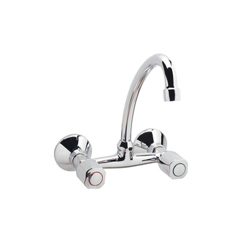 Bateria umywalkowa z podwójną regulacją 199x228x244 mm, wylewka 154 mm 12 l/min (3 bary), bez korka spustowego - ISKAR