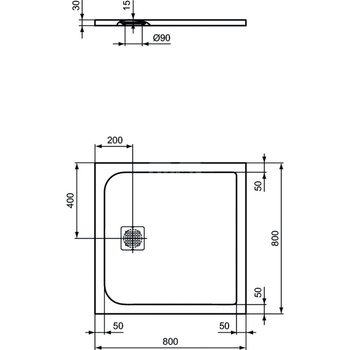 ULTRAFLAT S BRODZIK 80X80 JET BLK