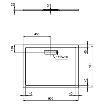 ULTRAFLAT NEW Brodzik 90x70 RECT BLC SILK