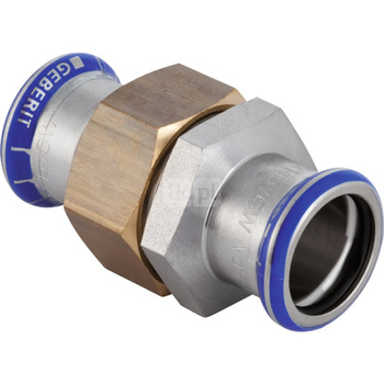 Śrubunek hydrauliczny GEBERIT Mapress Edelstahl stal nierdzewna mz 54 mm z pierścieniem zacinającym