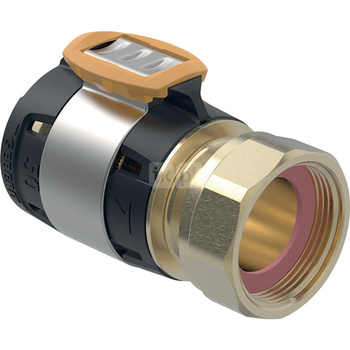 Złączka przejściowa  GEBERIT FlowFit, brąz krzemowy bezołowiowy, 2 3/8'' x 50 mm (nakrętka x łącznik zaprasowywany)