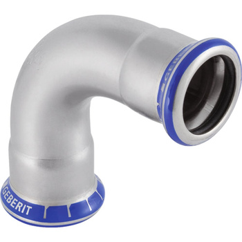 Kolano 90' GEBERIT Mapress Edelstahl, stal nierdzewna, 76.1 mm, DN 65 x 76.1 mm x DN 65 (mufa zaprasowywana x mufa zaprasowywana), (głębokość: 106 mm) z uszczelką