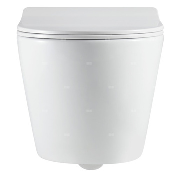 Podwieszana miska WC Limnos z systemem cichego spłukiwania (QFS) i deską wolnoopadającą