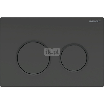 Przycisk uruchamiający Geberit Omega20, przedni/górny, czarny-czarny mat-czarny, prostokątny