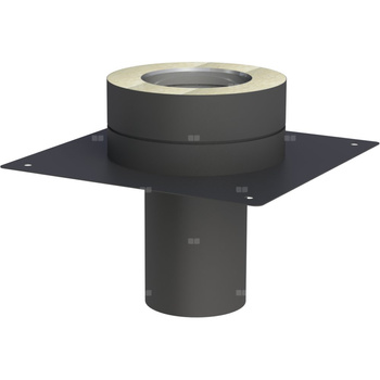 Płyta fundamentowa fi 150mm dla podwyższenia komina lakierowana na czarno