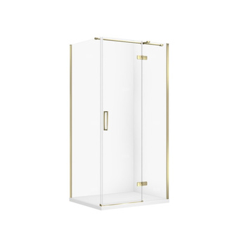 SET C560 KABINA CITY PRAWA ZŁOTA 100X80X195+TAKO SLIM BIAŁY WIR