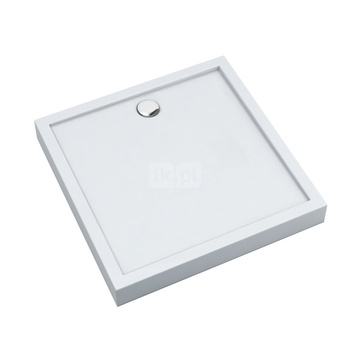 Brodzik akrylowy zintegrowany z nośnikiem Stabilsound Plus® oraz obudową akrylową przeciągniętą do podłogi Competia New 100x100x12 cm, kwadratowy