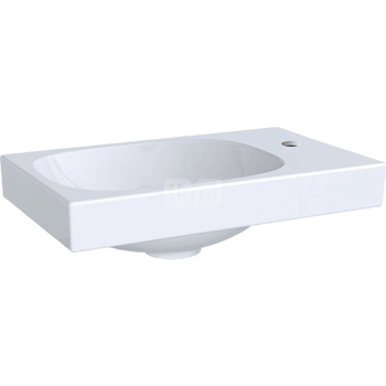 Umywalka GEBERIT Acanto prostokątna, biała / KeraTect, 400mm, otwór na baterię z prawej, bez odpływu przelewowego, półka z prawej