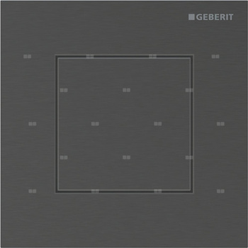 Pneumatyczny zawór spłukujący Geberit do pisuaru, ręczny, Typ 40, stal nierdzewna czarny chrom, prostokątny