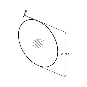 Lustro ze światłem 1000x26x1000 mm - CONCA