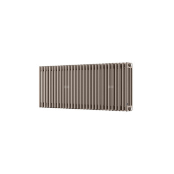 Grzejnik żeberkowy INSTAL-PROJEKT TUBUS 4 stal, podłączenie dolne v odwracalne, rozstaw 50 mm 902 x 740 mm, kolor cappuccino (RAL 1019), moc 2059 W