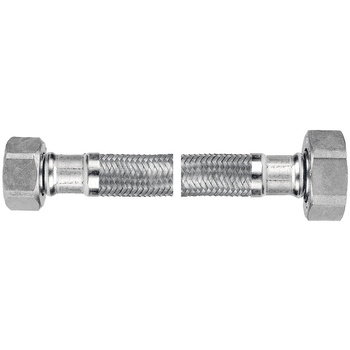 Wąż przyłączeniowy elastyczny FERRO z oplotem (stal), GW x GW, 1/2'' x 3/4'', długość 30 mm