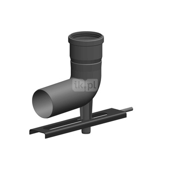 Kolano z podporą i szyną mocującą Concept By JEREMIAS 87' (pp) ZZ x ZW 60 x 80 mm spalinowe, kolor czarny