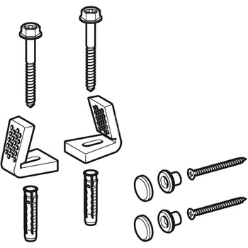 Elementy mocujące do miski ustępowej, do urządzenia WC z funkcją higieny intymnej Geberit AquaClean Sela ze stojącą miską WC (produkowanych do 2018 roku)