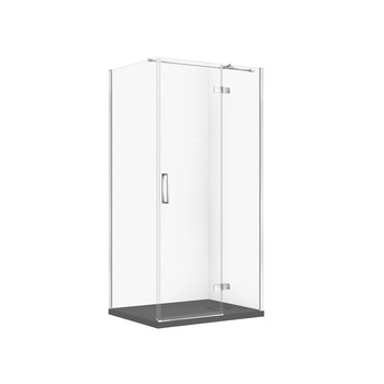 SET C604 KABINA CITY PRAWA CHROM 100X80X195+TAKO SLIM SZARY MAT WIR