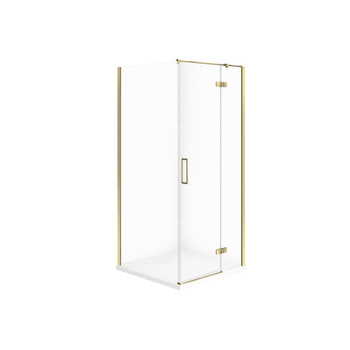 SET C554 KABINA CITY PRAWA ZŁOTA 90X90X195+TAKO SLIM BIAŁY MAT WIR