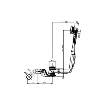 Syfon wannowy SWING PLUS z napełnianiem przez przelew z kołpakiem i korkiem czarny mat