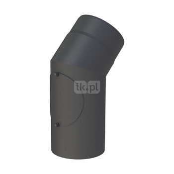 Kolano 45st. fi120mm z wyczystką, kolor czarny