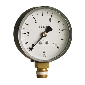 Manometr z rurką Bourdona AFRISO RF grzewczy -1/0 bar G1/2B radialne fi 100 mm, kl. 1.6%