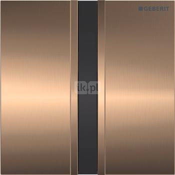 Elektroniczny zawór spłukujący Geberit do pisuaru, zasilanie bateryjne, Typ 50, chrom szczotk., czerwone złoto, prostokątny