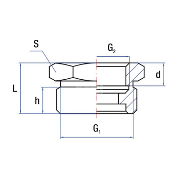 Przedłużka redukcja RUMET mosiądz 1 1/4'' x 1'' (GZ x GW), 21 mm