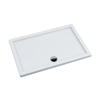 Brodzik akrylowy Caspar 80x110x5 cm, prostokątny z odpływem na dłuższym boku