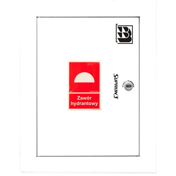 Dwa zawory hydrantowe typ ZH-52 wraz z obudową. Obudowa 520 wnękowa. Znak B, zamek OTS, kolor RAL 9003