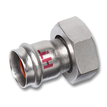 Półśrubunek SANHA NiroSan Press Industry dwuczęściowy, stal nierdzewna, 42 mm x 1 3/4'' (zw x nz)