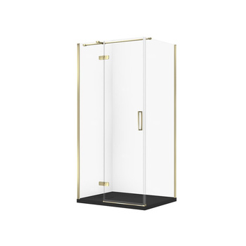 SET C567 KABINA CITY LEWA ZŁOTA 100X80X195+TAKO SLIM CZARNY MAT WIR