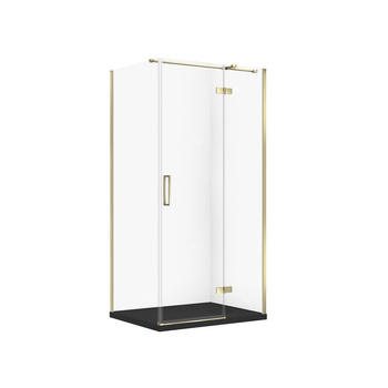 SET C566 KABINA CITY PRAWA ZŁOTA 100X80X195+TAKO SLIM CZARNY MAT WIR