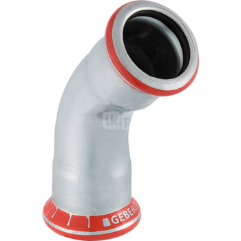 Kolano 45' GEBERIT Mapress C-Stahl, stal (ocynk galwaniczny/elektrolityczny) (ocynk), 54 mm, DN 50 x 54 mm x DN 50 (mufa zaprasowywana x mufa zaprasowywana), (głębokość: 27 mm) z uszczelką