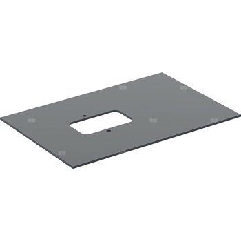 Szklana półka Geberit do dolnej szafki pod umywalkę stawianą na blat Citterio: Czarny, Szerokość umywalki=75cm