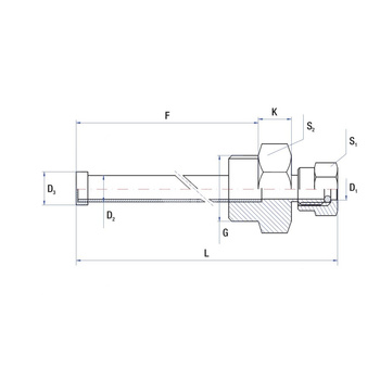 Tuleja zanurzeniowa RUMET z dławicą - lutowana Mosiądz 1/2'' 6 mm L=150