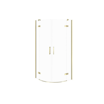 KABINA PRYSZNICOWA PÓŁOKRĄGŁA CITY ZŁOTA 90X90X195 SZKŁO TRANSP