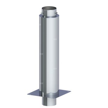 Izolowane przedłużenie komina dymowego fi 160mm z adapterem nasady grubość 1,0mm L=850mm