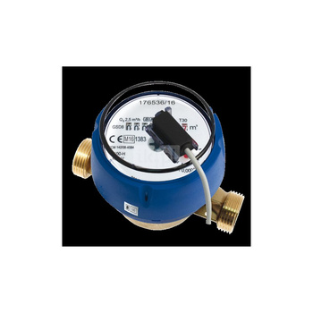 Wodomierz jednostrumieniowy suchobieżny z nadajnikiem impulsów REED SIMPLE, typu GSD8-R DN 15 Q3=2,5 m3/h R100/50, Tmax: 90st.C, L=110 mm